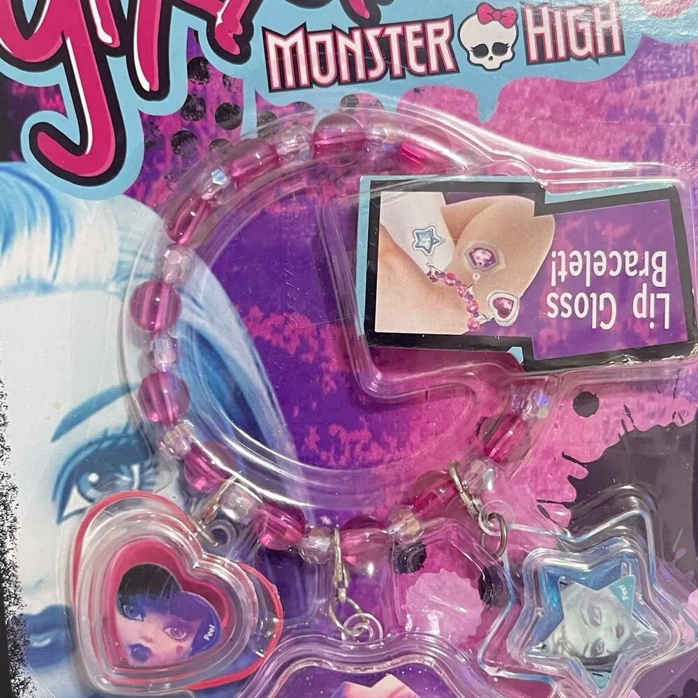 Monster High Ghoulicious Voltageous Lip Gloss Charm Bracelet Set Mattel 2015